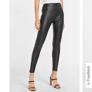 NWT Black Vegan Leather Stretch Ankle Leggings